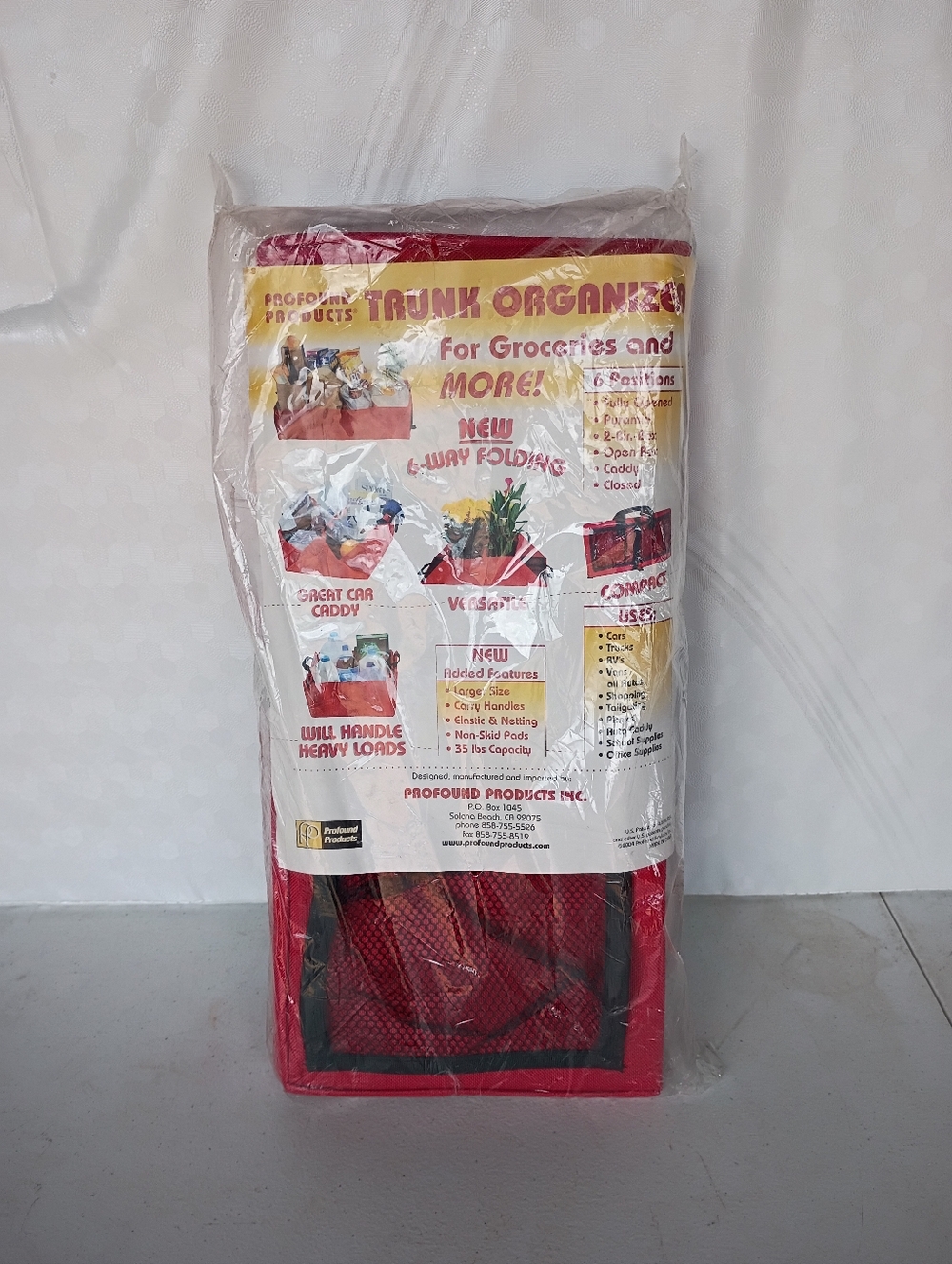 Trunk Organizer for Groceries - Red